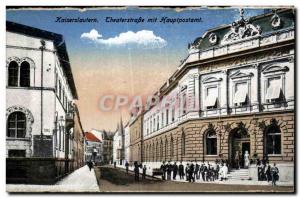 Old Postcard Kaiserslautern Theaterstrasse put Hauptpostamt