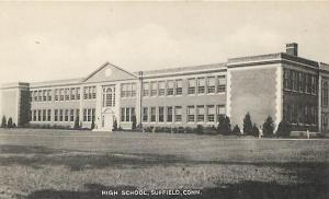 SUFFIELD, Connecticut  CT   HIGH SCHOOL   1943  Postcard
