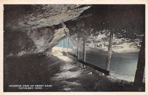 Put-In-Bay Ohio Interior View OF Perry Cave Color Lithograph Vintage PC U4928