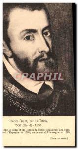 Old Postcard Charles V by Titian