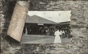 Raymond NH B&M RR Train Station c1910 Postcard
