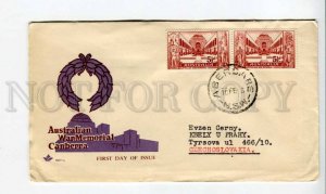 290098 AUSTRALIA Czechoslovakia 1958 Canberra War Memorial First Day COVER