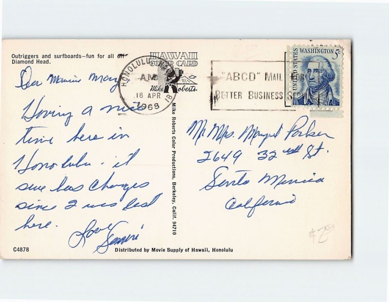 Q-52733 Outriggers & Surfboards  Diamond Head Hawaii