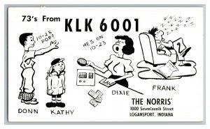Postcard QSL Radio Card From Logansport Indiana KLK 6001