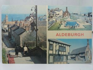 Vintage Multiview Postcard Aldeburgh Mill Inn Moot Hall Town Steps & Yacht Pond