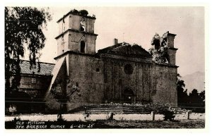 Santa Barbara Mission 1925 Earthquake – Collapsed Twin Towers Postcard 