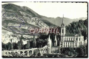Modern Postcard Lourdes De La Cote view Basilica And The Pyrenees