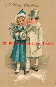 Christmas, PFB No 7107, Young Well Dress Couple out for a Walk