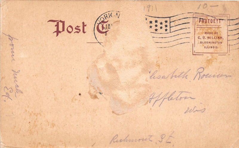 J39/ York Nebraska Postcard c1910 2View Post Office Library 193