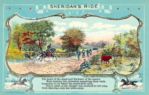 CIVIL WAR GENERAL SHERIDAN'S RIDE~SHENANDOAH VALLEY VIRGINIA-#4 SERIES POSTCARD