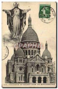 Paris Old Postcard Remembrance Sacre Coeur in Montmartre