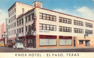 Linen Postcard Knox Hotel in El Paso, Texas~129723