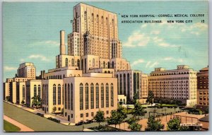 Vtg New York City NY Hospital Cornell Medical College Association Postcard