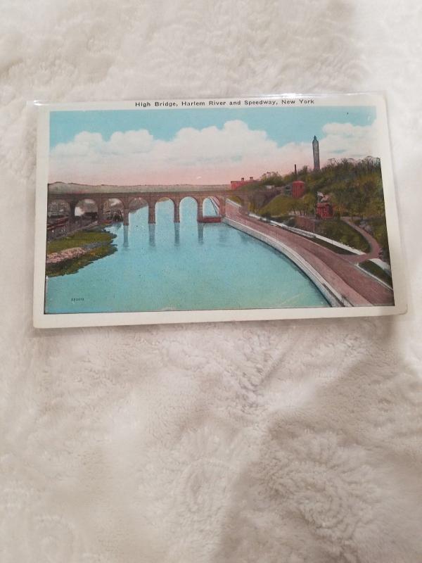 Antique Postcard, High Bridge, Harlem River and Speedway, New York