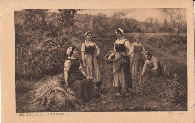 art jardinez peasant women returning from the fields moulin rouge dance advert.