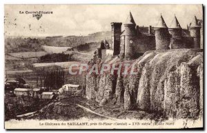 Old Postcard The Chateau Du Saillant near St Flour