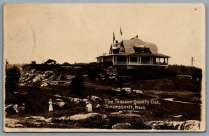 Postcard RPPC 1912 Swampscott MA Tedesco Country Club Moehring Groesbeck Photo A