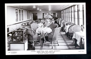 LS3853 - Cunard Liner - Queen Elizabeth - 1st Class Garden Lounge - postcard