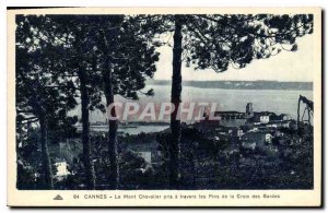 Postcard Old Cannes Mont Chevalier taken through the Pines of Croix des Gardes