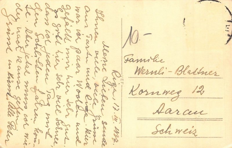 Riga 1937 Latvia Daugava River View vintage postcard