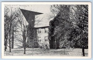 1930-40's LIBRARY of VIRGINIA POLYTECHNIC INSTITUTE BLACKSBURG POSTCARD