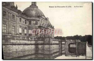 Old Postcard Vaux le Vicomte Le Pont Levis