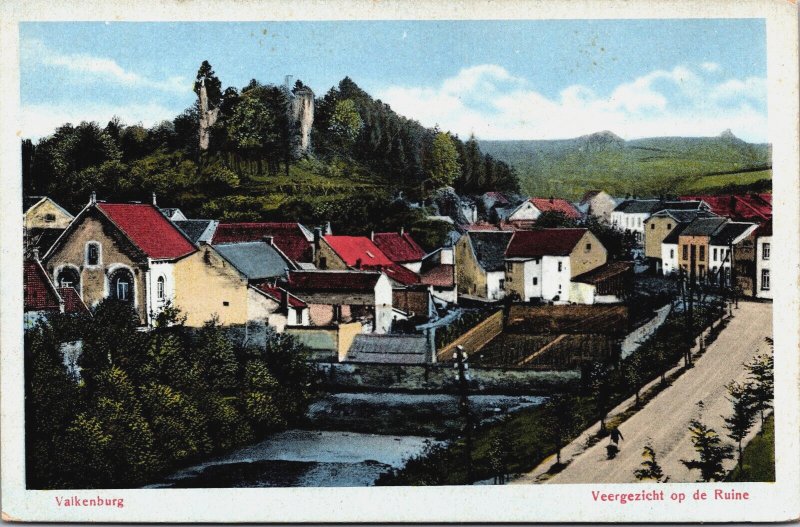 Netherlands Valkenburg Vergezicht op de Ruine Vintage Postcard C035