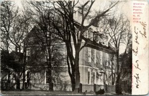 Postcard NH Rockingham County Portsmouth Warner House Flag Cancel UDB 1906 J13