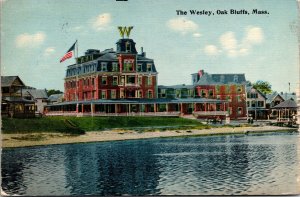 Vtg Oak Bluffs Massachusetts MA The Wesley House Hotel 1910s Old View Postcard