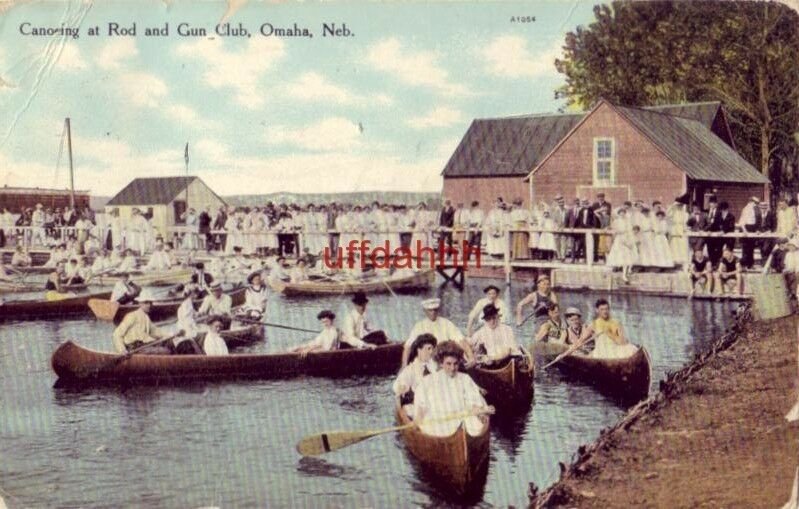 CANOEING AT ROD AND GUN CLUB, OMAHA, NE 1909