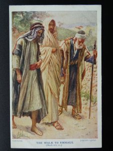 Religion Christian Biblical Scene THE WALK TO EMMAUS c1920s Postcard