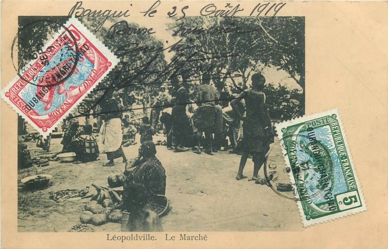 Belgian Congo Belge Leopoldville Le Marche 1919 Oubangui Chari Tchad TCV stamps