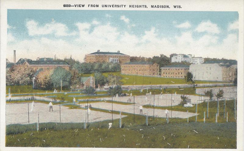 View From University Heights, Madison, Wisconsin, Early Postcard, Unused