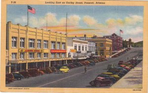 Postcard Looking East Gurley Street Prescott AZ