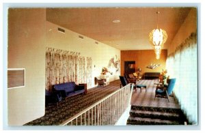 1967 Capri Motel Hotel Interior View Red Deer Alberta Canada Vintage Postcard