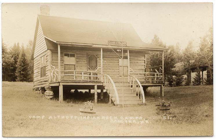 RPPC  Hanover, Maine, View of Camp Althoff, Indian Rock Camps