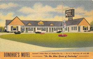 Shelbyville Kentucky 1950s Postcard Donohue's Motel