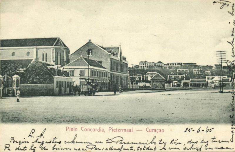 curacao, D.W.I., WILLEMSTAD, Pietermaai, Plein Concordia, Horse Tram (1905)