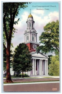 c1910 First Congregational Church Danbury Connecticut CT Antique Postcard 