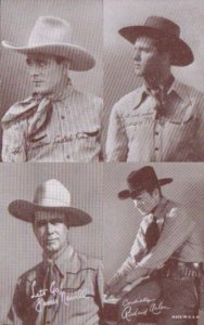 Vintage Cowboy Arcade Card George Montgomery James Newill Richard Arlen