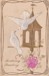 Birthday Greetings With White Doves