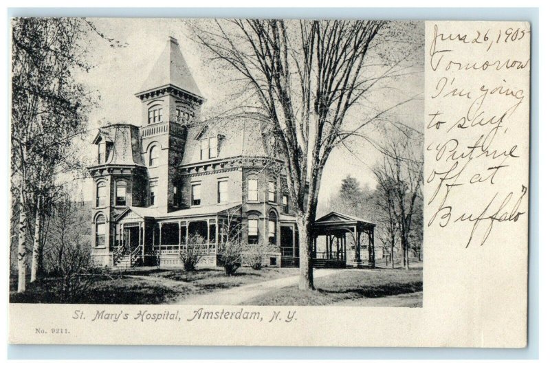 1905 St Mary's Hospital, Amsterdam, New York NY Antique Posted Postcard