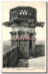 Old Postcard Nevers Cathedral Tower