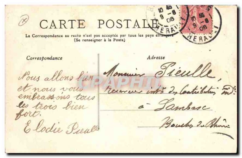 Old Postcard Beziers The Eniant the fish not Injalbert