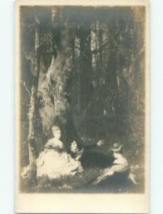 Pre-1930 rppc WOMEN IN FOREST Cleveland Ohio OH i9426