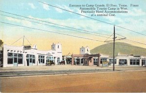 El Paso Texas Camp Grande Entrance Vintage Postcard AA10832