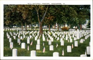 Winchester Virginia National Cemetery Civil War c1900-20s Vintage Postcard