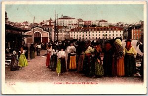 Lisboa Mercado De 24 De Julho Lisbon Portugal Postcard