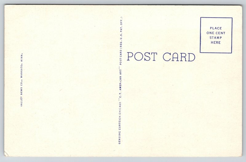 New Ulm Minnesota~Swimming Pool~Vintage Linen Postcard