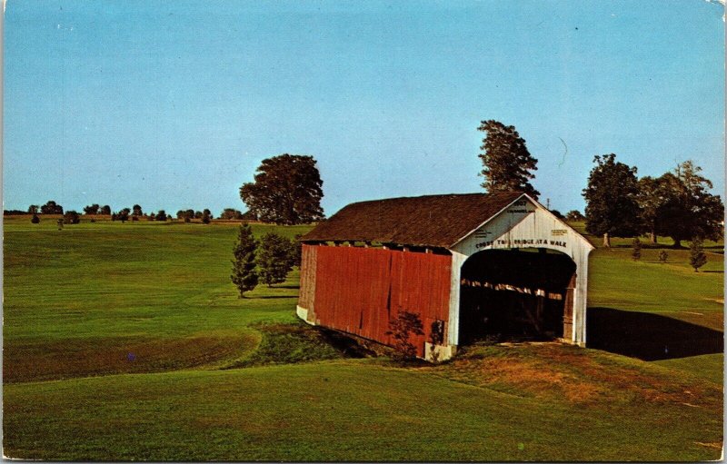 Catlin Old Covered Bridge Sunderland Creek Parke County Postcard VTG UNP Vintage 